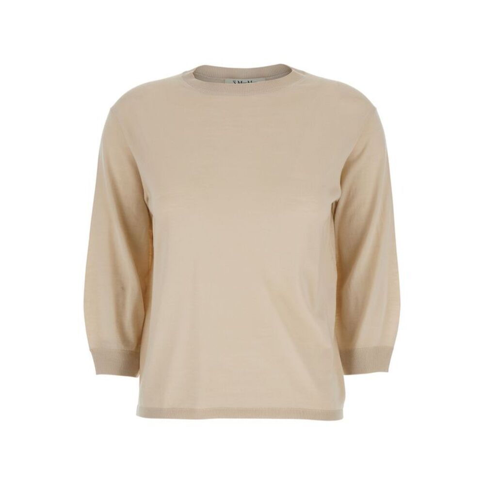 'S Maxmara 'Amici' Beige Sweater With Three-Quarter Sleeves In Virgin Wool Woman